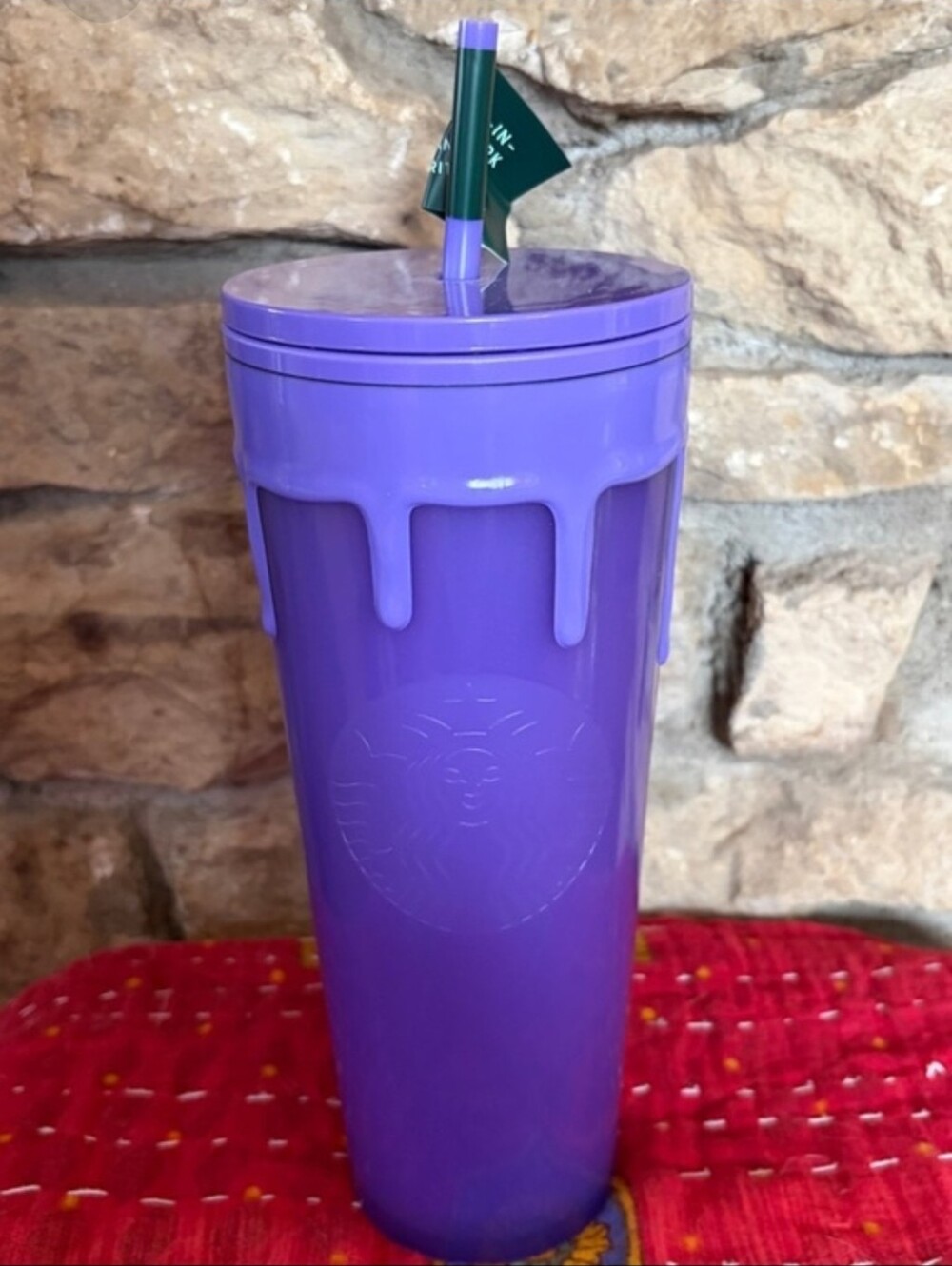 Starbucks Halloween 2025 Glow in the Dark Purple Drip Cold Cup Tumbler 24 oz NWT